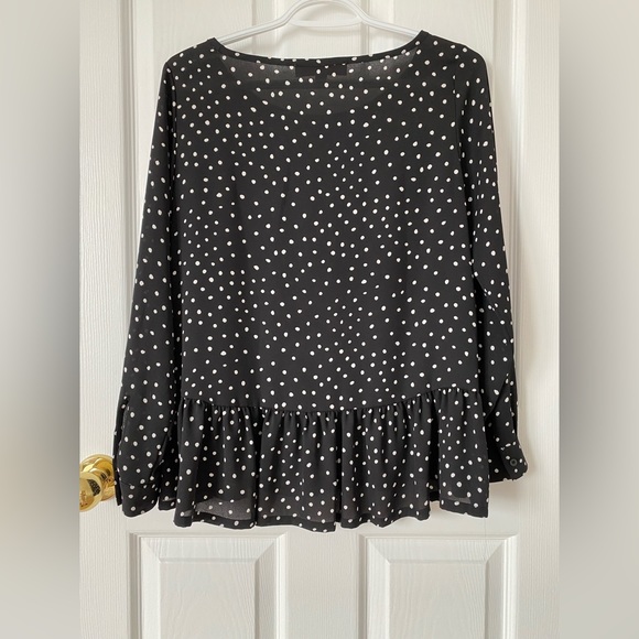 Loft blouse polkadots peplum size petite xs - Picture 3 of 4